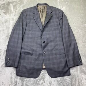 Ermenegildo Zegna Apsley Bespoke Tailors Tropical Wool Blazer 46R Button Plaid
